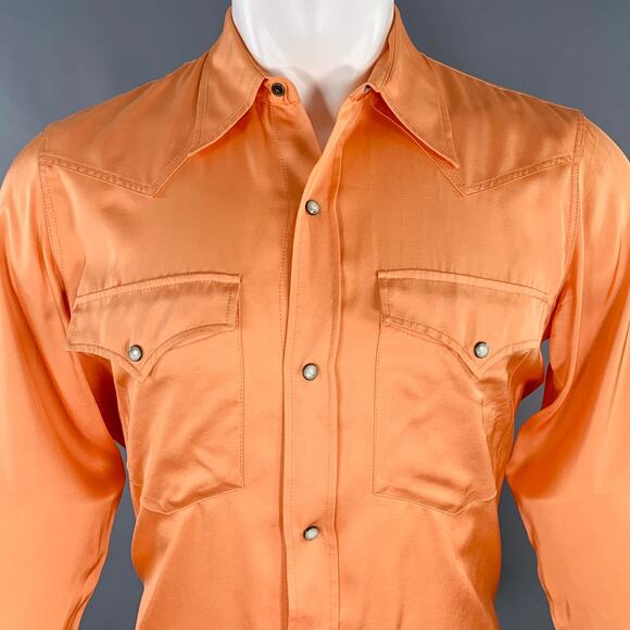 DRIES VAN NOTEN Size 36 Orange Western Long Sleeve Shirt - Picture 2 of 9